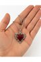 Gothic Red Heart Pendant Silver Color Chain Unisex Vintage Design - 3