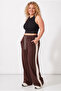 Women's White Striped Baggy Sweatpants