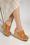 Genuine Leather 34-35-36-37-38-39-40 Size Natural Cork Look Women's Slippers - 3