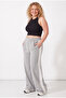 Women's White Striped Baggy Sweatpants