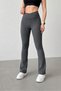 Women's Extra High Waist Gathering Spanish Leg Ribbed Fabric Flexible Sports Casual Daily Leggings