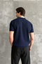 Men's Honeycomb Pattern Polo Collar Knitwear T-Shirt - 7