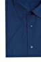 Men's big size plus size cotton classic collar short sleeve single pocket dobby indigo shirt - 4
