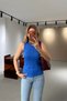 Cobalt Blue Ribbed Sleeveless Knitwear - 3