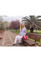 Pregnant Women's Striped Cotton Bluse with Breastfeeding Feature - 5
