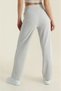 Women's Extra High Waist Gathering Straight Leg Ribbed Fabric Flexible Sports Casual Leggings - 4