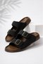 Letta Men's Black Double Buckle Anatomical Sole Daily Home and Outdoor Slippers - 2