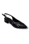 680-26 Skin Double Buckle Square Heel Open Back Women's Shoes