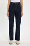 Women's Relax Fit Comfortable Cut Cotton Lycra Pocket Palazzo Navy Blue Jean Denim Trousers - 2
