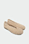 Tayon Knitted Detailed Genuine Leather Tan Women's Flat Ballerinas - 2