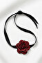 Shiny Stone Flower Choker Necklace - 2