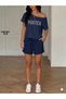 Women's Shorts 3-Pack - Black Gray Navy Blue - Sports Casual Comfortable Shorts with Adjustable Lace-Up Waist - 4