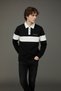 Interview Snap Fastener Polo Collar Combination Black Ecru Sweatshirt - 5