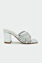 Tyler Knitted Detailed Crossed Women's Silver Heeled Slippers - 3