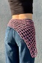 Lilac Glitter Knitted Waist Shawl and Bandana - Handmade Triangular Waist Belt - 4