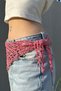 Pink Glitter Knitted Waist Scarf and Bandana - Handmade Triangle Waist Belt - 3