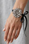 Square Shiny Stone Flower Ribbon Bracelet