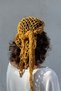 Mustard Yellow Sequined Knitted Waist Scarf and Bandana - Handmade Triangular Waist Belt - 5