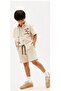 Limi̇ Boy's Soft Texture Linen Shirt Shorts Mercerized 3-Piece Set - 2