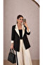 Women's Garnished Blazer Suit Bkrem Pants Palazzo Jacket - 6