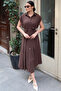 Crep Fabric Buttoned Belted Dress