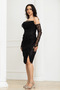 Beaded Detailed Lace Pencil Dress - Black - 5