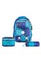 Set of 3 Primary School School Bag Backpack Set with Lunch Box and Pen Holder Navy Blue-Green 1910
