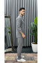 Men's Summer Buttoned Long Sleeve Shirt and Lace-Up Trousers Set Double Pocket Crinkle Fabric - 2