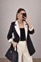 Women's Garnished Blazer Suit Bkrem Pants Palazzo Jacket - 8