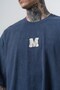 Men's Mercy Embroidered Washable Oversize T-Shirt Navy Blue - 5