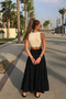 Women's Summer Comfortable Black Long Flared Skirt - 6