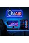 لافتة نيون LED بتصميم ON AIR مقاس 20×40 سم متعددة الألوان مع قاعدة أكريليك 6 مم لخلفية الاستوديو - 3