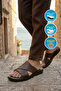Brown Genuine Leather Comfortsole Sole Men's Slippers 8523 m - 2