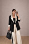 Women's Garnished Blazer Suit Bkrem Pants Palazzo Jacket - 4