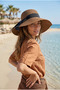 Women's Brown Belted Straw Hat Hsr2081 - 2