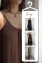 Crep Women's Strappy Long Dress – Drawstring Detailed Flounce Loose Cut Modal Summer Dress with Pockets Black - 4