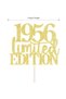Gold 1pc Limited Edition 1956 Cake Topper, 70th Birthday Gold Glitter Decor, Cheers to 70 Years Hand - 2