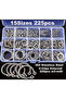 225Pcs 225Pcs C Type External Retaining Ring Kit M3-M20 304 Stainless Steel Snap Circlip Washer Asso - 8