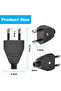 110-250V 6pcs Black black 6pc EU European 2 Pin Male Plug AC Electric Power Socket Adapter No Screwd - 2