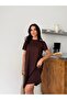 Crew Neck Dress with Shoulder and Side Stripe Detail