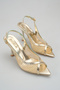 Transparent Mesh with Stones Reflecting Light, Open Toe Stylish Women's Heeled Shoes