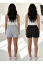 Women's Shorts 2-Pack - Black and Gray Comfortable Regular Oversize Sports Shorts - 3