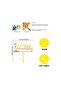 3pcs Gold 3/5pcs Cake Topper Decoration Happy Anniversary ,Wedding Anniversary Cake Decoration, Birt - 7