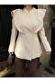 Women's Padded Blazer Jacket Double-Breasted Cut Stylish Design Long Sleeve Modern Office Event Jacket - 2