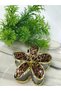 Gold Framed Leopard Patterned Lotus Flower Clasp with Clip - Modern Hair Accessory