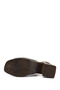 Women's Brown Antique Thick Heeled Genuine Leather Sandals - 7