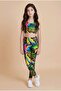 Girls' Colorful Patterned High-Waisted Sports Leggings – Stretchy Fabric, Suitable for Daily & Activity Use