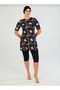 Patterned Short Sleeve Tights Plus Size Hijab Swimsuit - 2