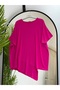 Women's 100% Cotton Lycra Asymmetrical Short Sleeve Combed Cotton Tunic - 2