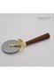 Woodcut Acacia Handle Pizza Cutter – Professional Pizza Slicer with Stainless Steel Blade - 3